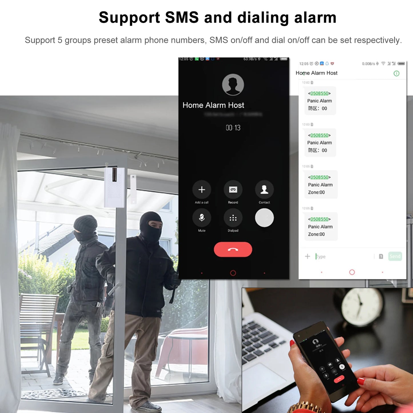 Wireless WIFI + GSM Auto-dial Alarm Security System