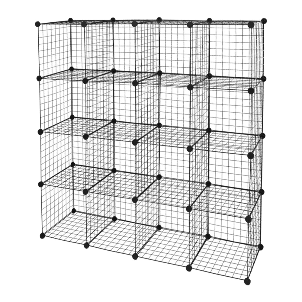 Metal Grid Multifunction Shelving Unit