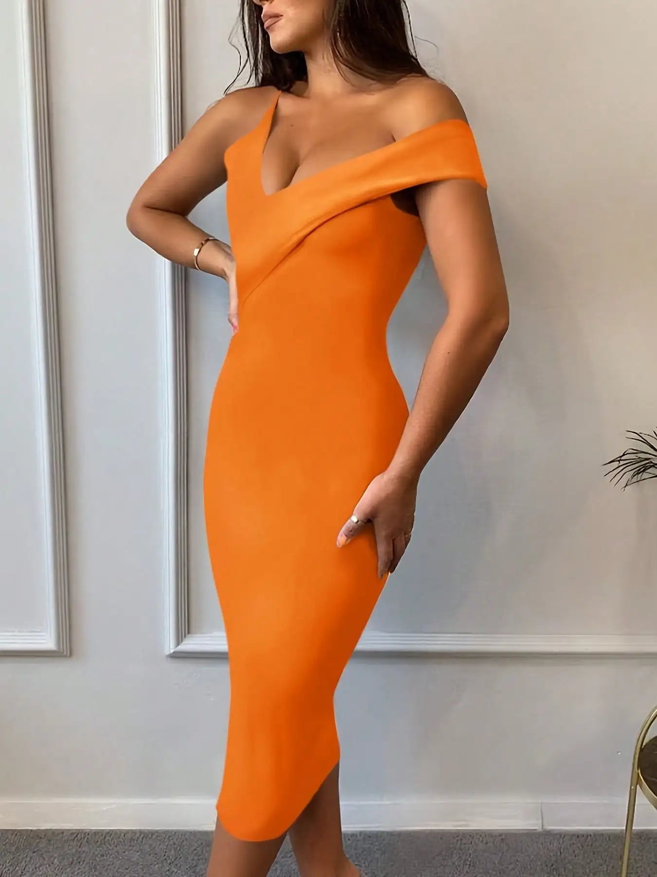 One Shoulder Bandage Bodycon Dress