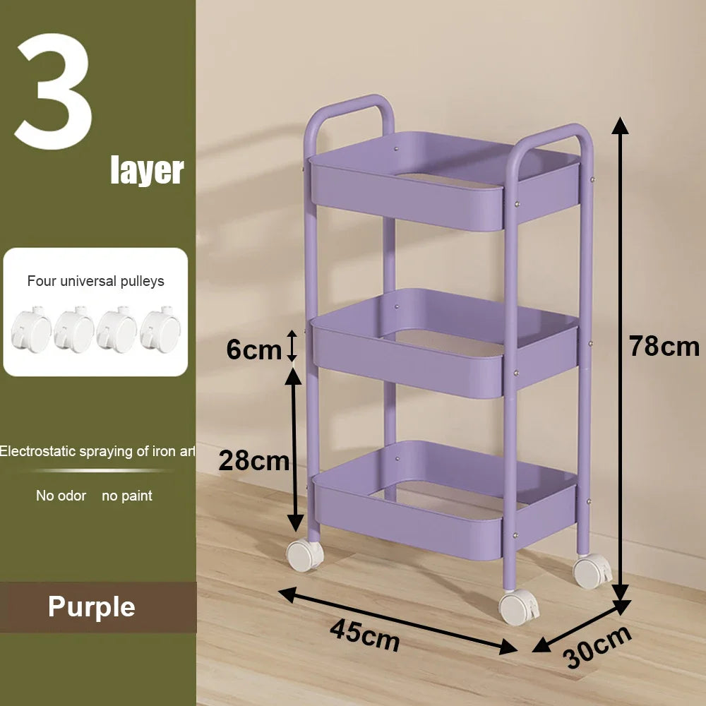 Multi-Layer Mobile Storage Rack Cart