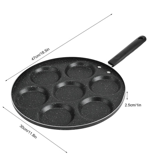 7 Holes Frying Pan Non Stick Fried Eggs and Burger Mold