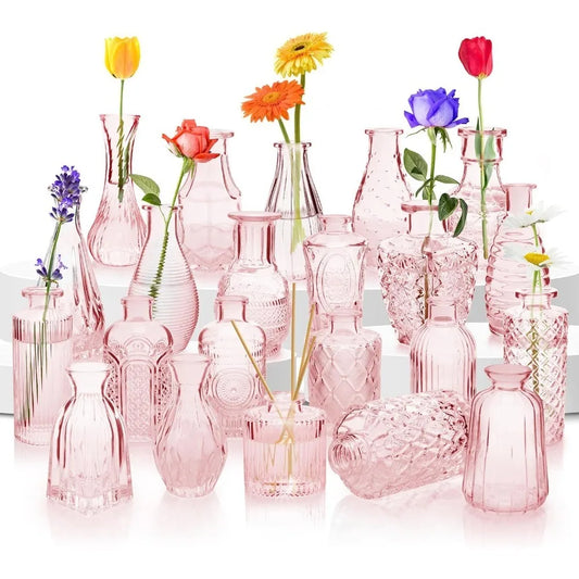 Small Vintage Vases for Flowers, Glass Vases for ,  Vases for  Decor