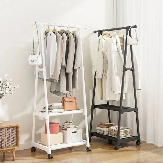 Triangle Pulley Clothes Racks with Wheels