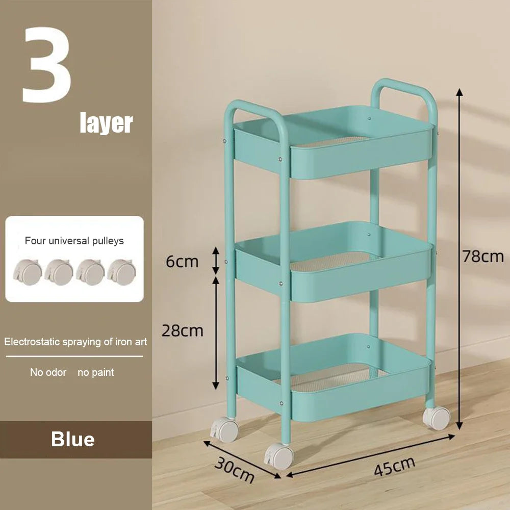 Multi-Layer Mobile Storage Rack Cart