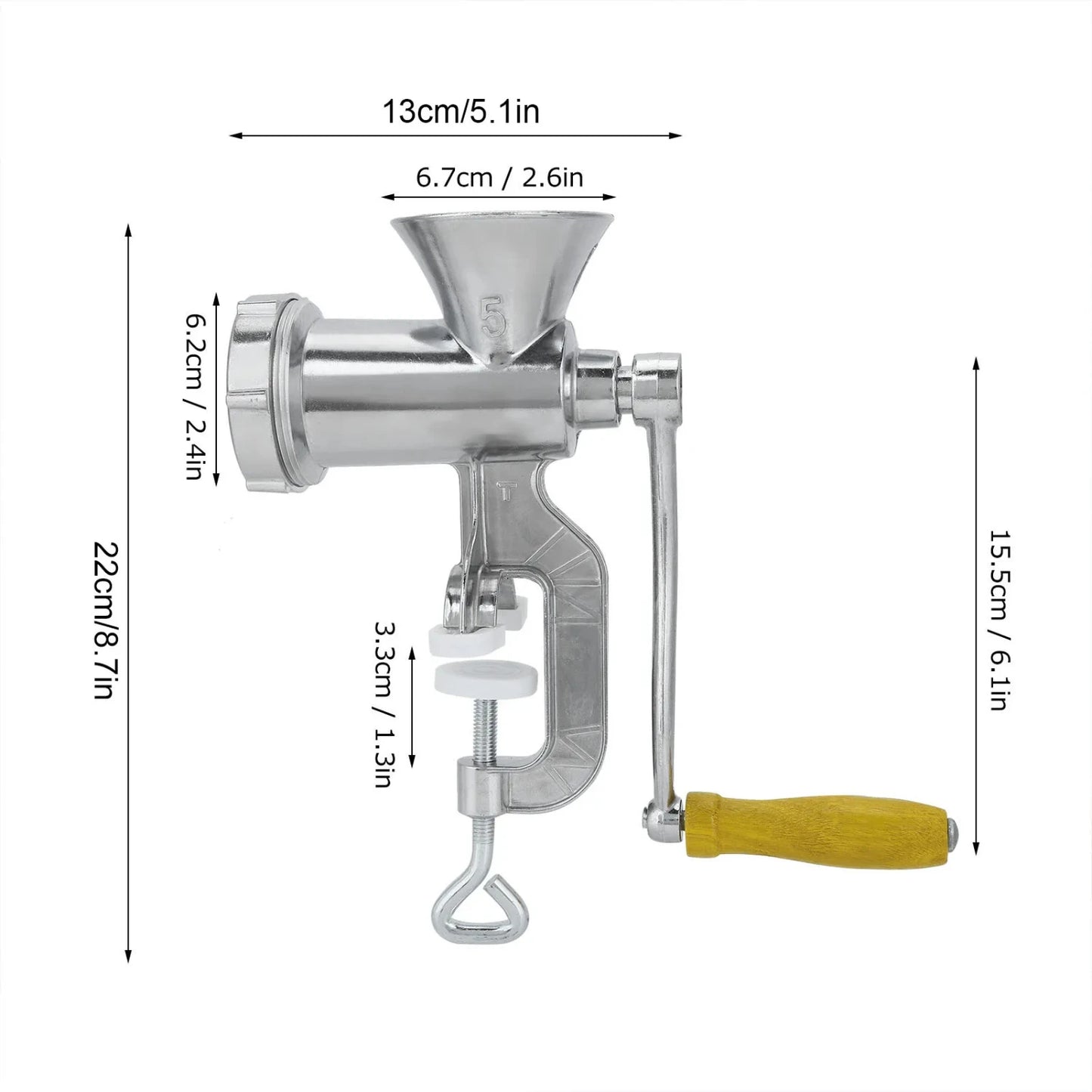 Silver Manual Aluminum Meat Grinder