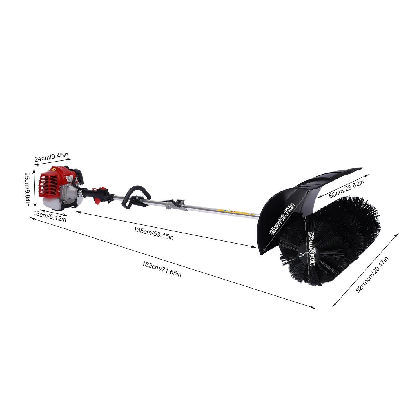 Hand-Held Cleaning Machine High Efficiency	Gas Power Sweeping Broom 1.7KW for Cleaning Street Cleaning and Farms