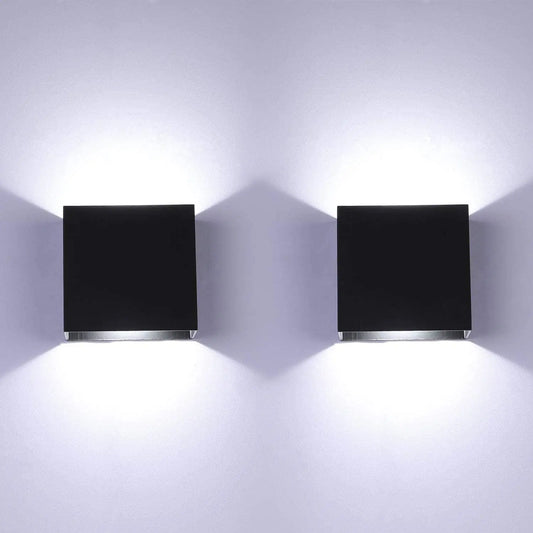 2 Set Modern Wall Lamp Black Up Down Wall Mount Lights