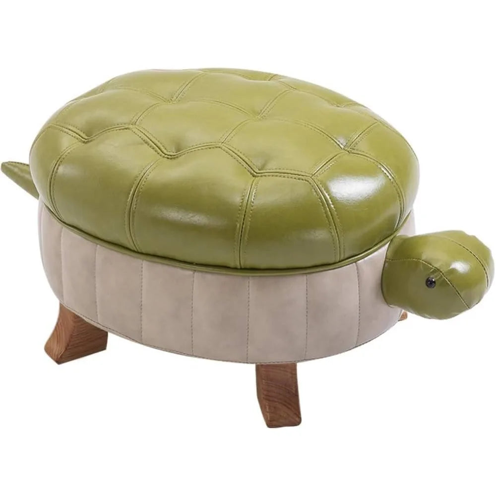 Leather Turtle Upholstered Ottoman