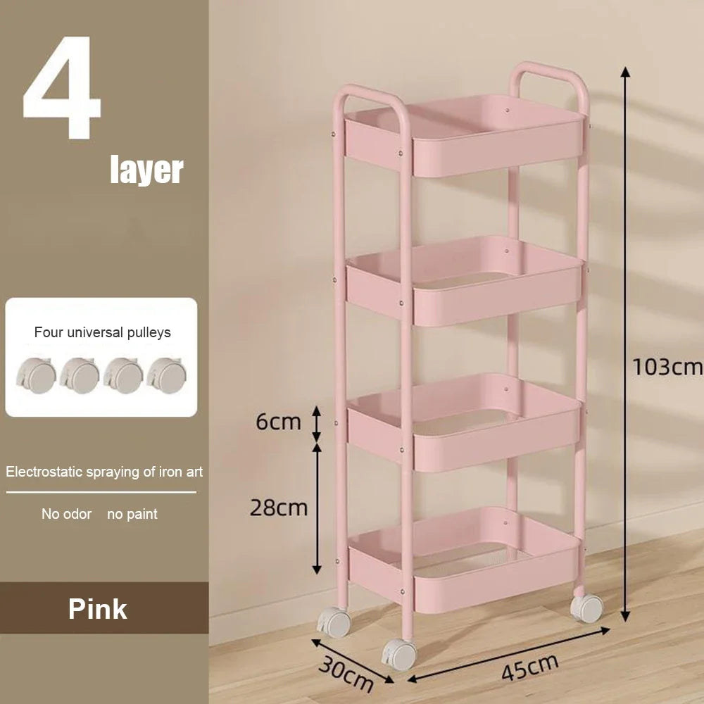 Multi-Layer Mobile Storage Rack Cart