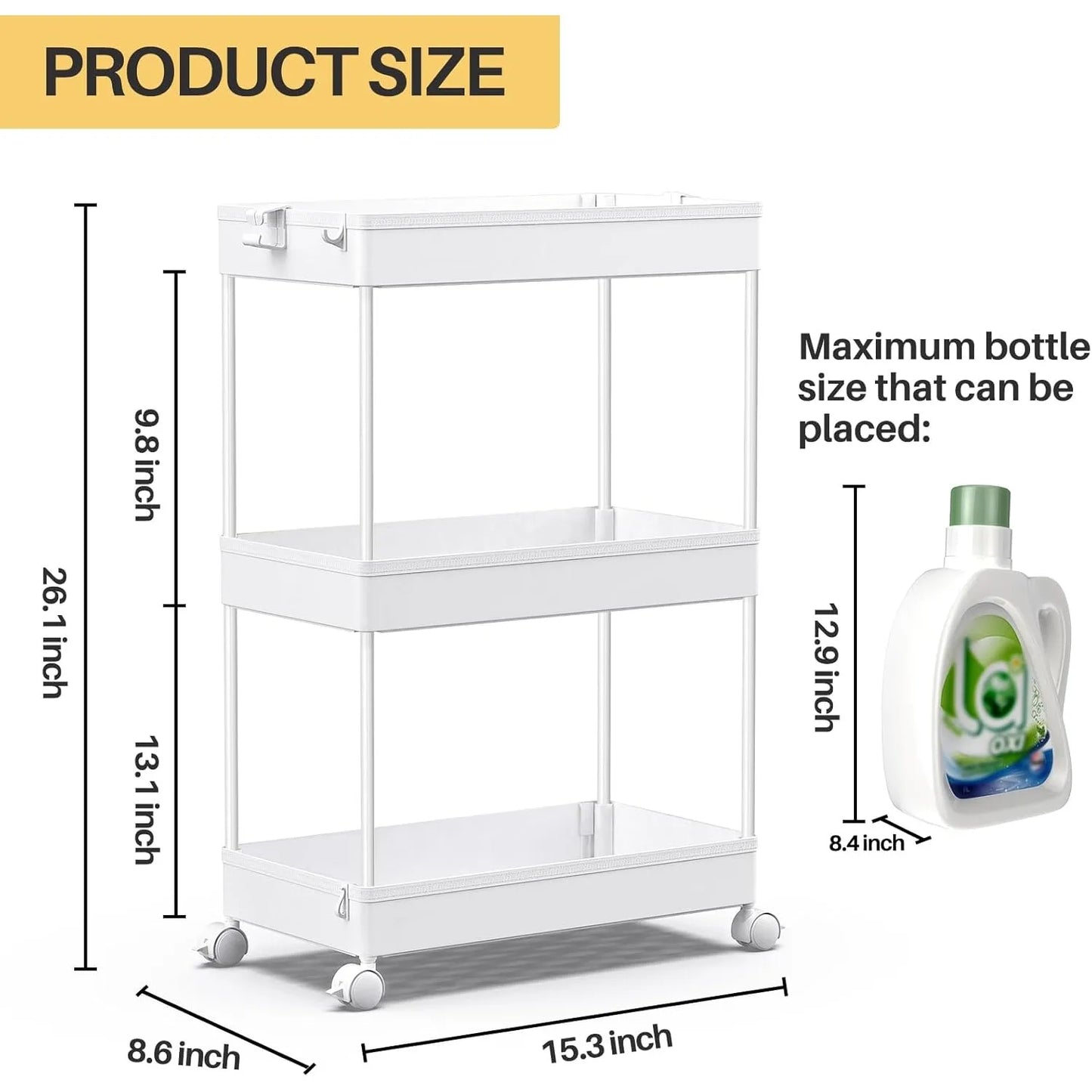 3 Tier Rolling Storage Cart