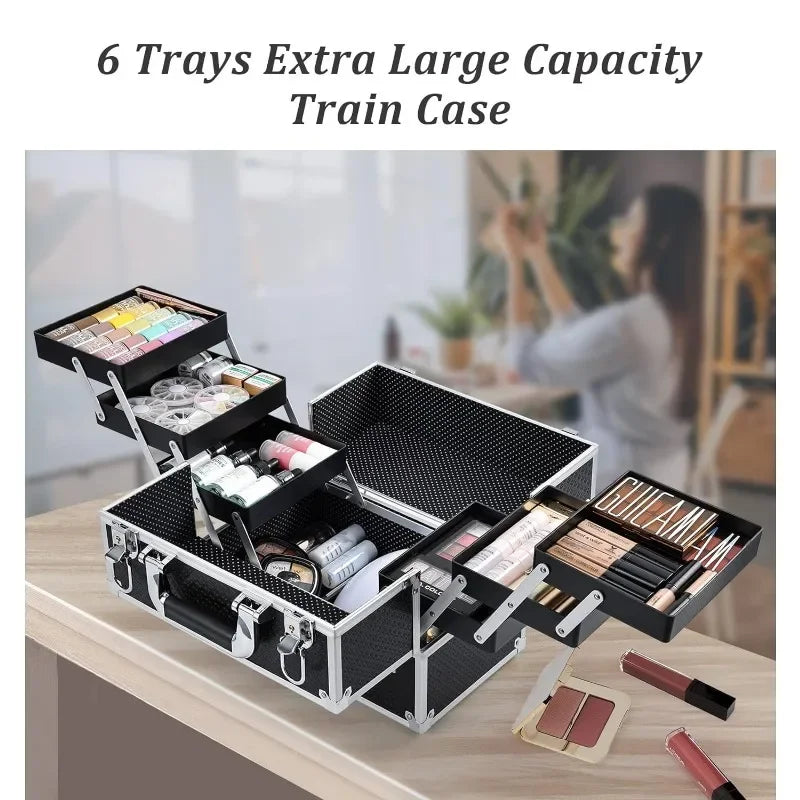 6 Tier  Makeup Train Case