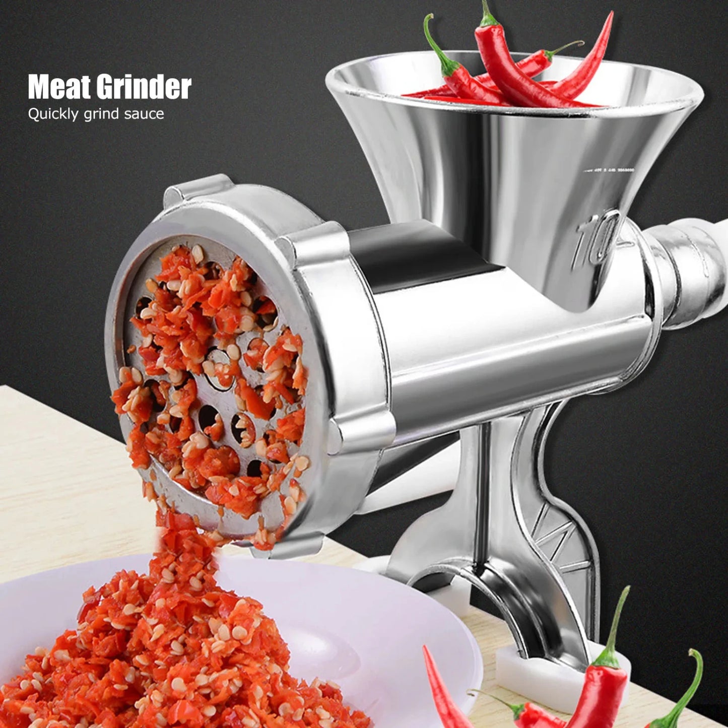 Silver Manual Aluminum Meat Grinder