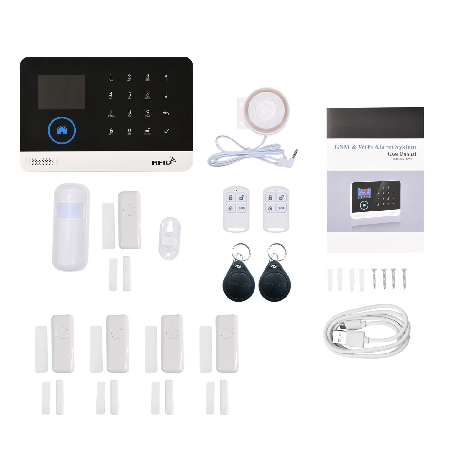 Wireless WIFI + GSM Auto-dial Alarm Security System