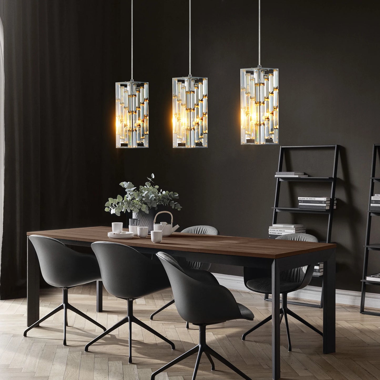 Modern Crystal Pendant Light - 3 Pack