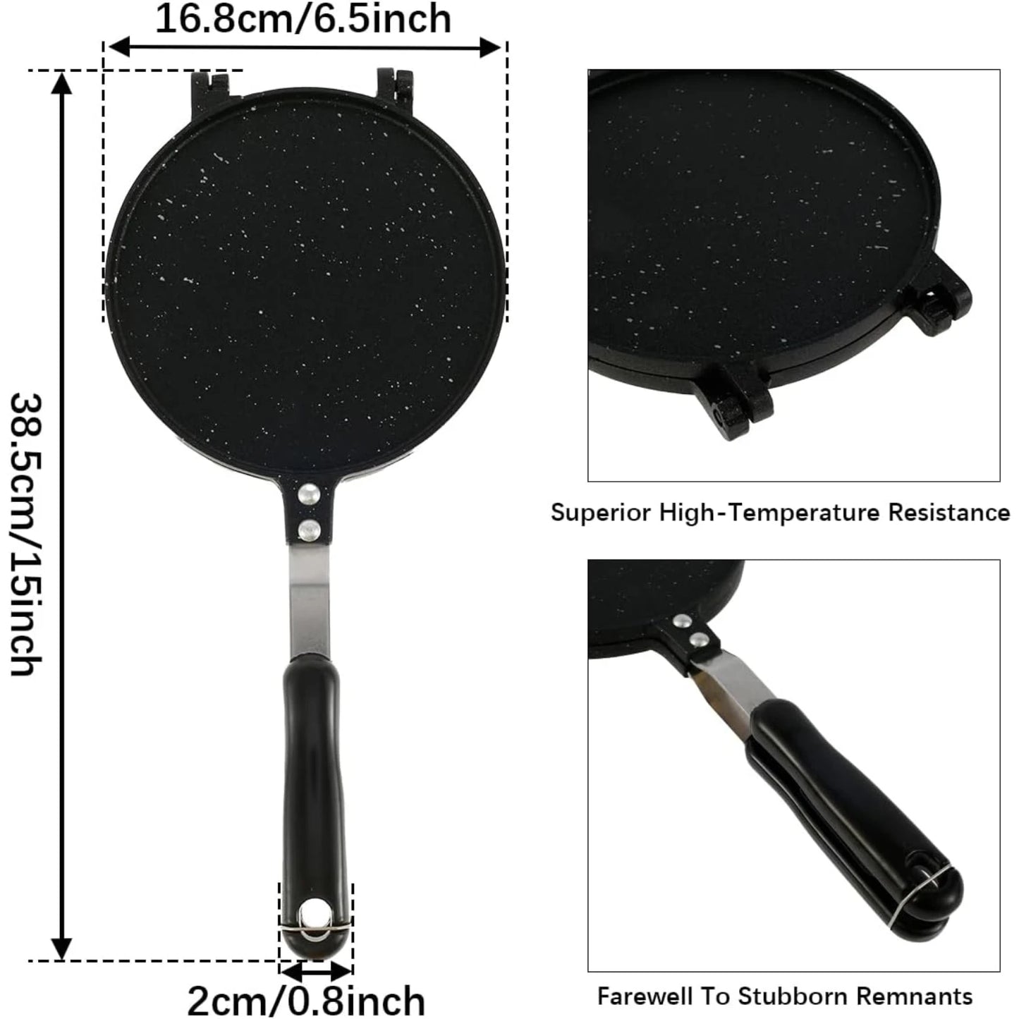 Tortilla Press Pan, Non-Stick Pancake Griddle with Bakelite Handle,