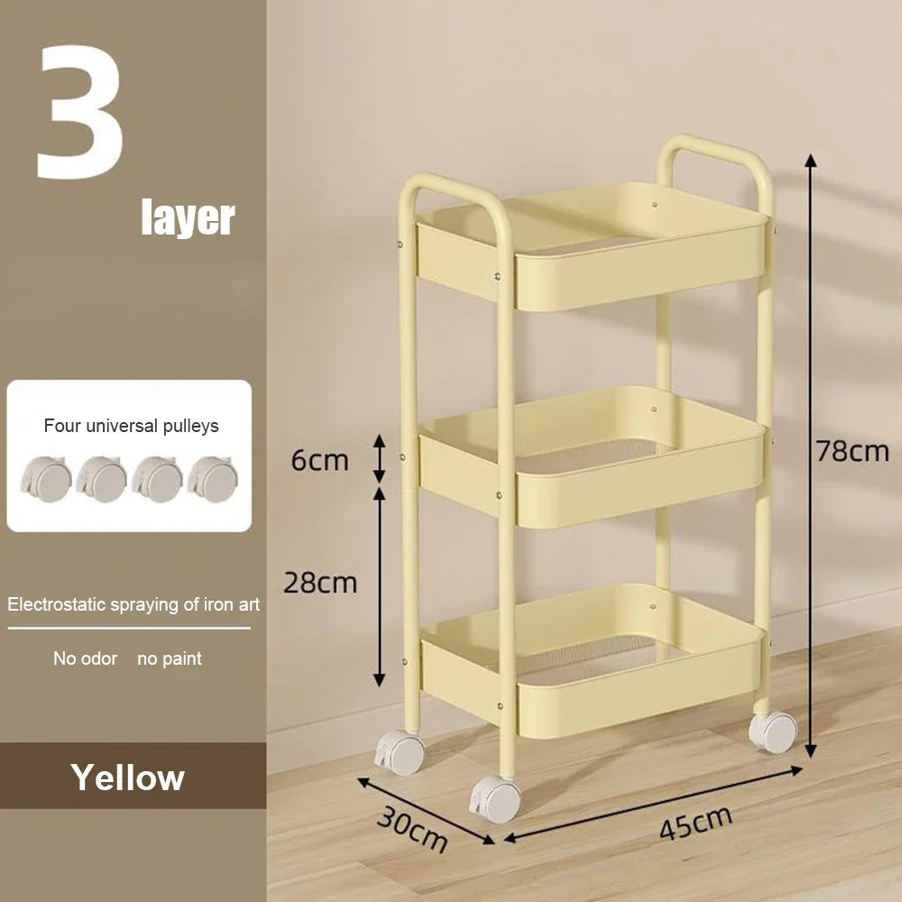 Multi-Layer Mobile Storage Rack Cart