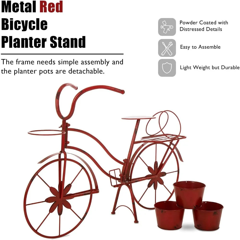 Bicycle Plant Stand Metal Standing Planter